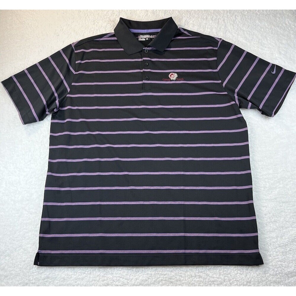Nike Golf Polo Mens XL Shirt Tour Performance Gainey Ranch Dri Fit Black Resort